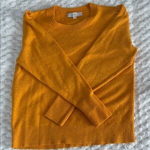 LOFT Women's Mustard Crew Neck Sweater